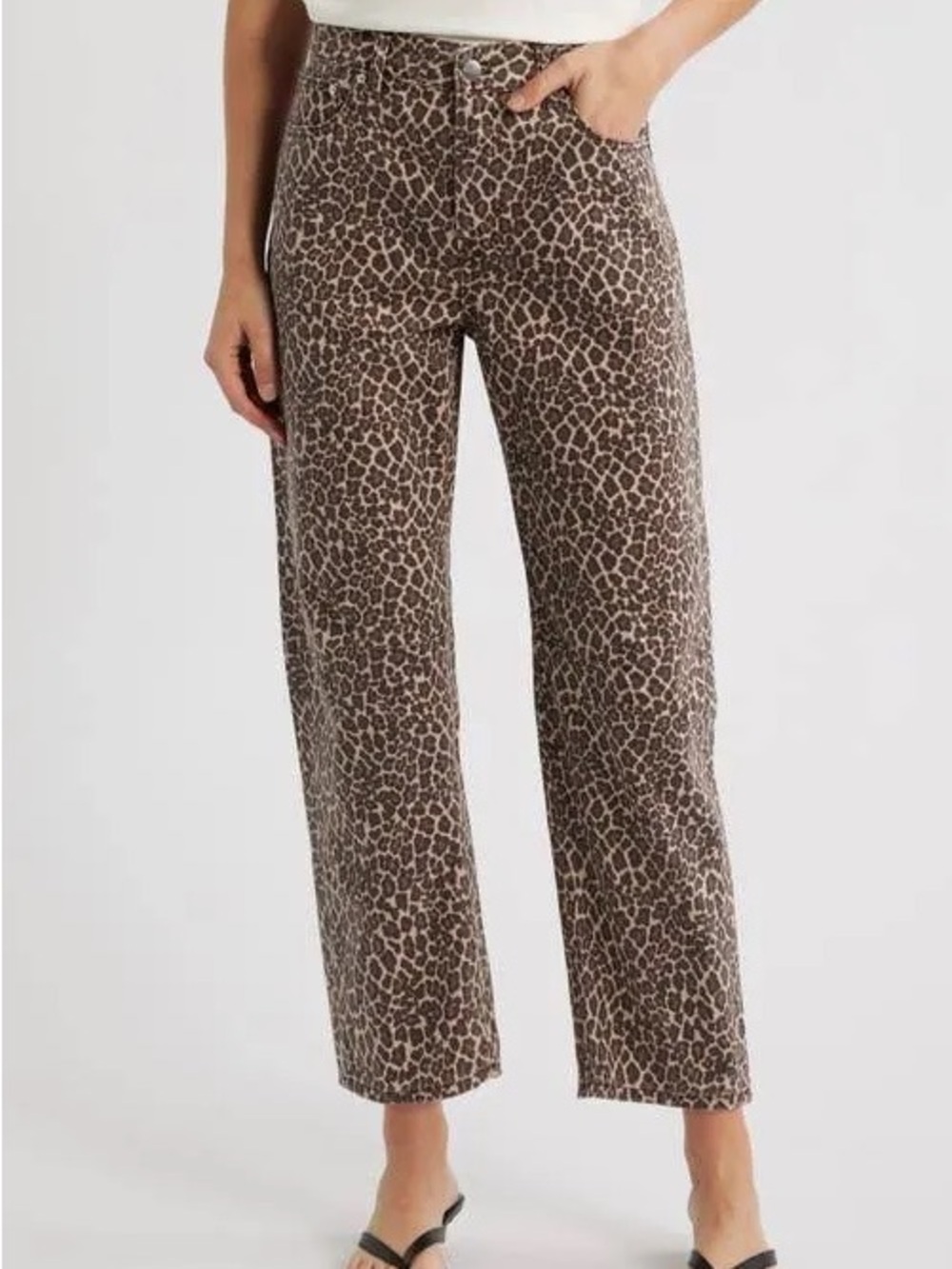 Madewell Leopard-Print Curvy Barrel Jeans 27